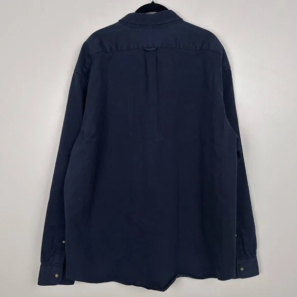J. Crew Men’s Relaxed garment-dyed heavyweight twill shirt Navy Blue BV491 NEW - Picture 10 of 11